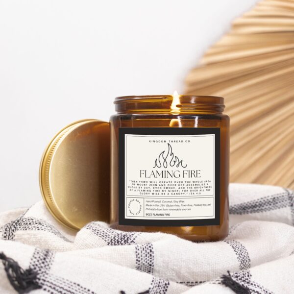 Flaming Fire Hand Poured Coconut/Soy Wax Candle - Image 2