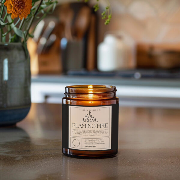 Flaming Fire Hand Poured Coconut/Soy Wax Candle