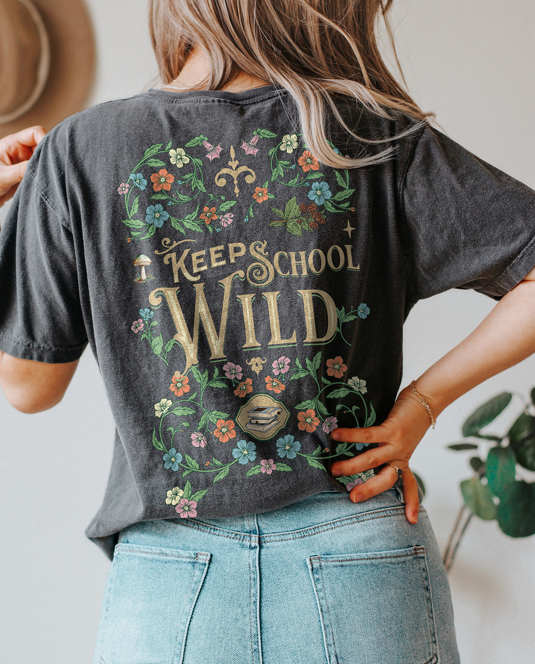 Keep School Wild - Homeschool Mama - Unisex Garment-Dyed T-shirt