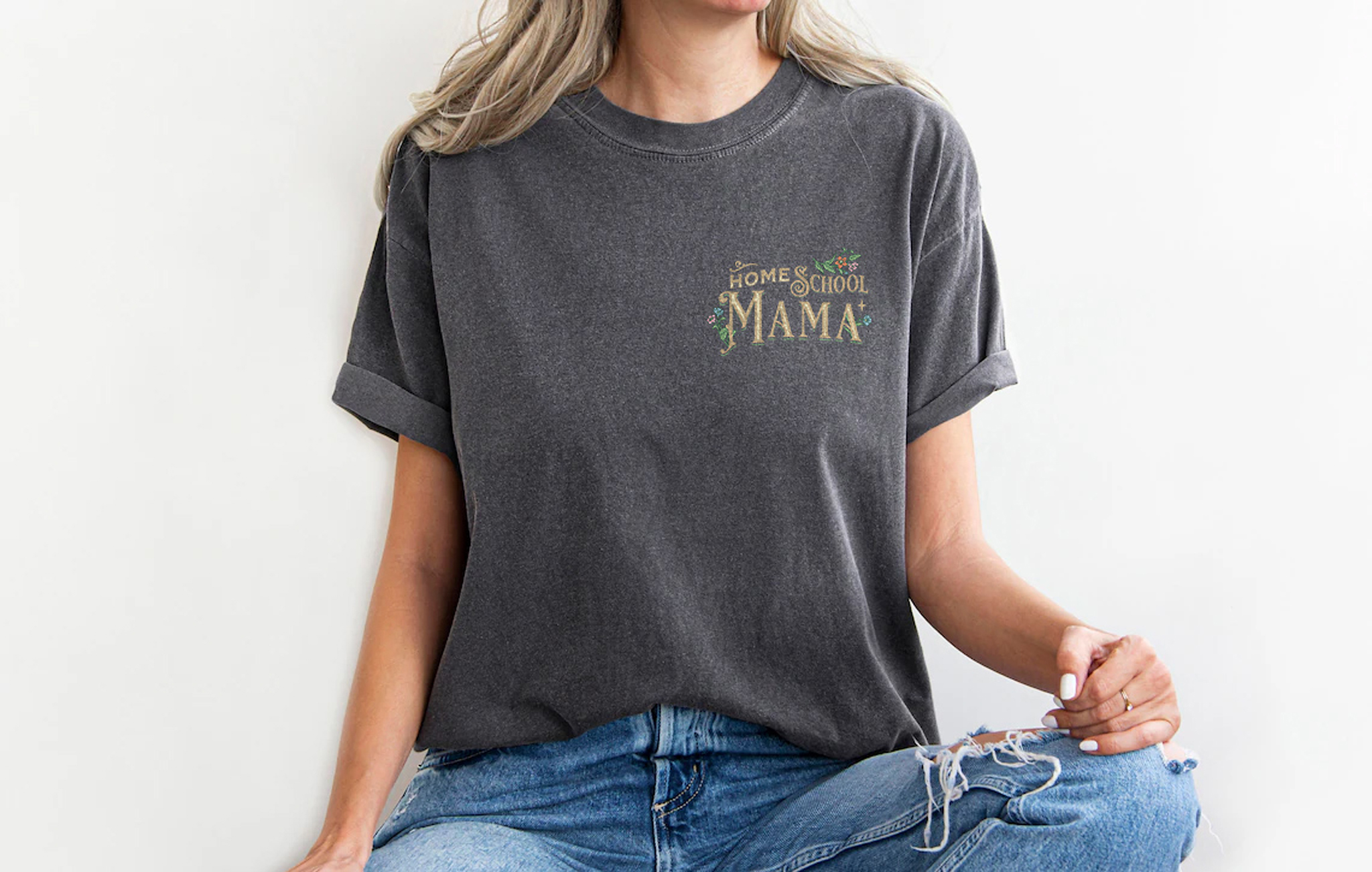 Keep School Wild - Homeschool Mama - Unisex Garment-Dyed T-shirt - Image 2