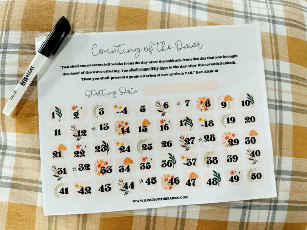 Counting the Omer - The countdown to Shavuot - Printable Charts - Image 4