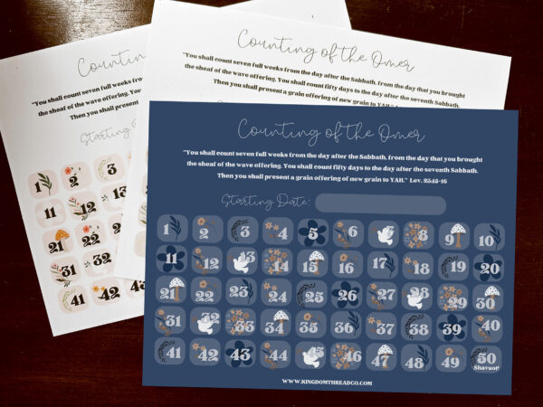 Counting the Omer - The countdown to Shavuot - Printable Charts - Image 2