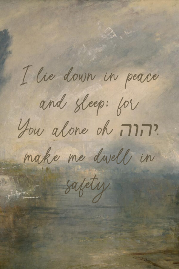 Lie Down in Peace - Psalms 4:8 - Vintage - Fine Art Scripture Wall Art - Image 4