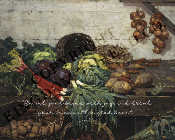 Eat & Drink with Joy - Fine Art, Vintage Scripture, Wall Art - Image 2