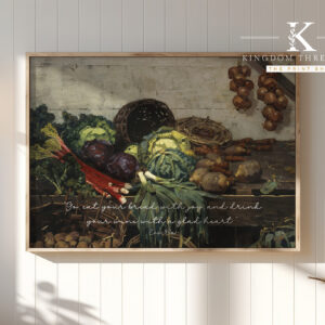 Eat & Drink with Joy - Fine Art, Vintage Scripture, Wall Art