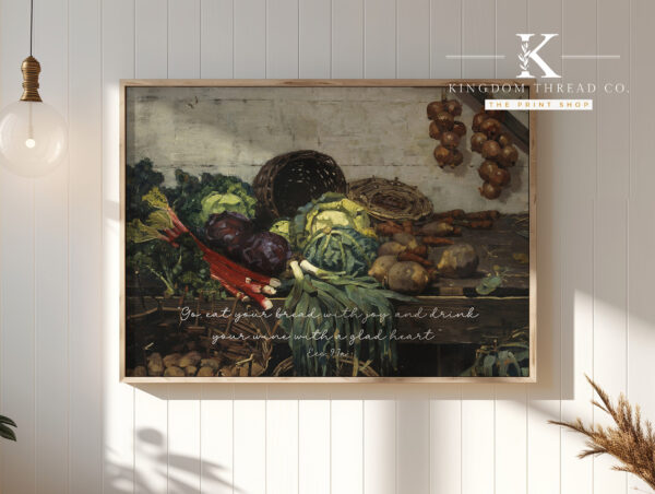 Eat & Drink with Joy - Fine Art, Vintage Scripture, Wall Art