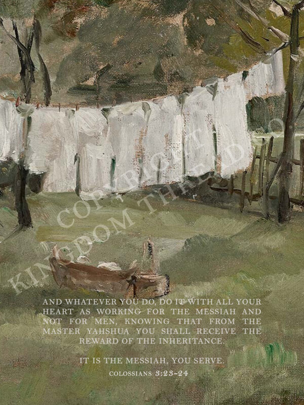 Work for the Messiah - Vintage Laundry Print with Scripture Style 2 - Image 3