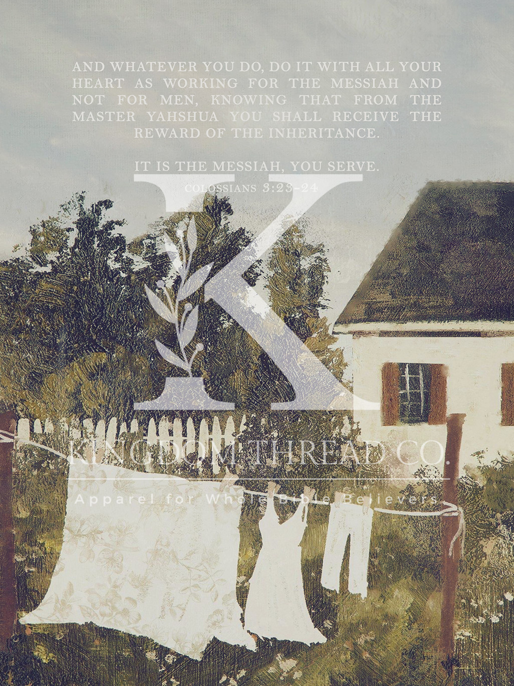 Work for the Messiah - Vintage Laundry Print with Scripture - Image 3
