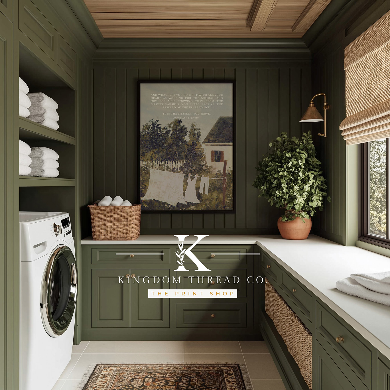 Work for the Messiah - Vintage Laundry Print with Scripture - Image 2