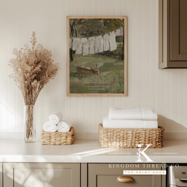 Work for the Messiah - Vintage Laundry Print with Scripture Style 2 - Image 2