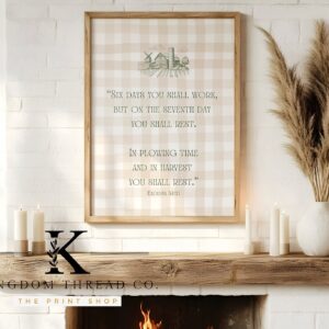 Seventh Day Rest - Fine Art, Vintage Scripture Print & Canvas