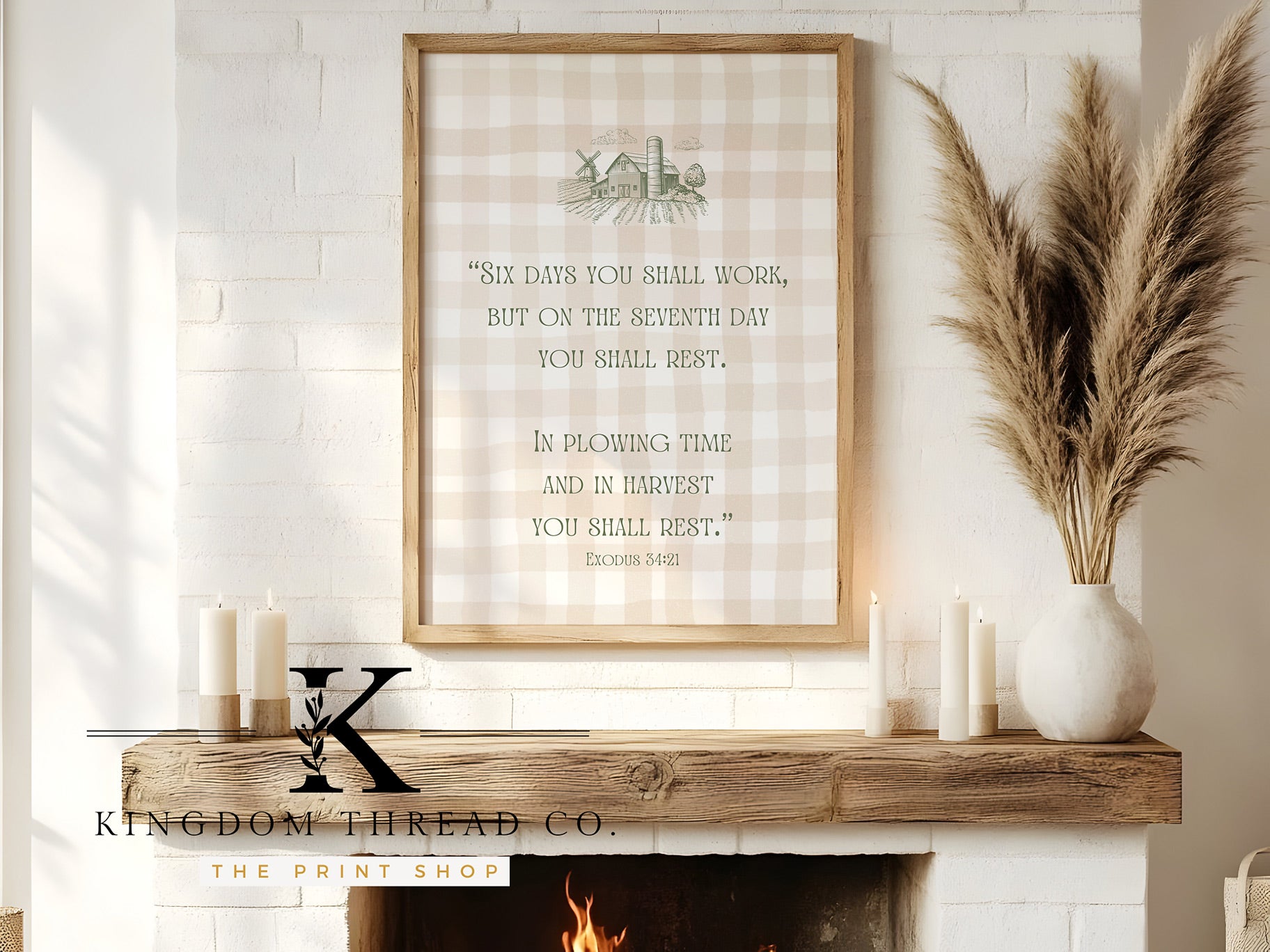 Seventh Day Rest - Fine Art, Vintage Scripture Print & Canvas