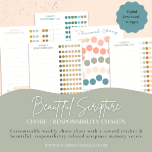 Beautiful Scriptures Responsibility / Chore Chart / Printables