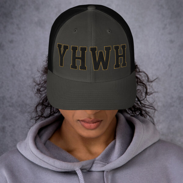 YHWH | Inspirational | Puff Embroidery Trucker Cap - Image 2