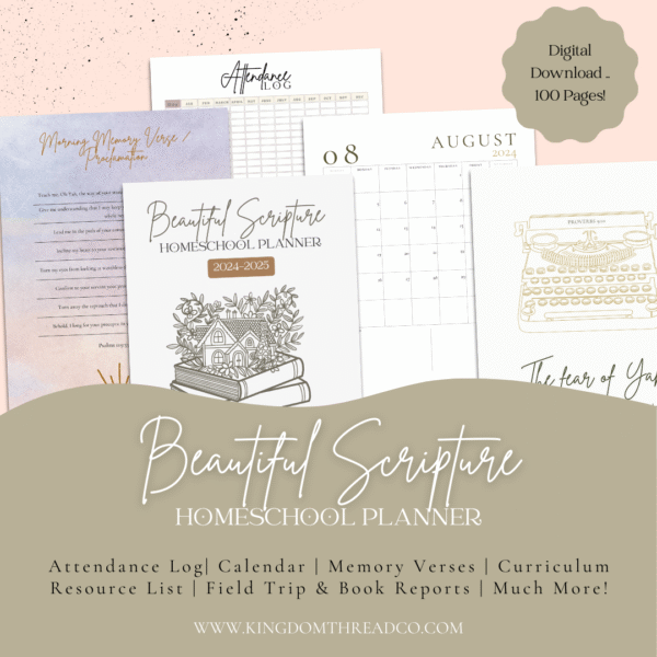 Beautiful Scriptures Homeschool Planner