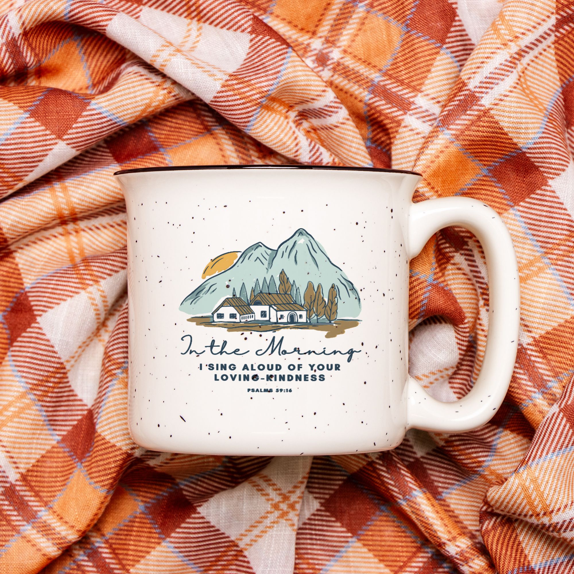 In the Morning - Ceramic Camp Mug Speckled Cream 13oz