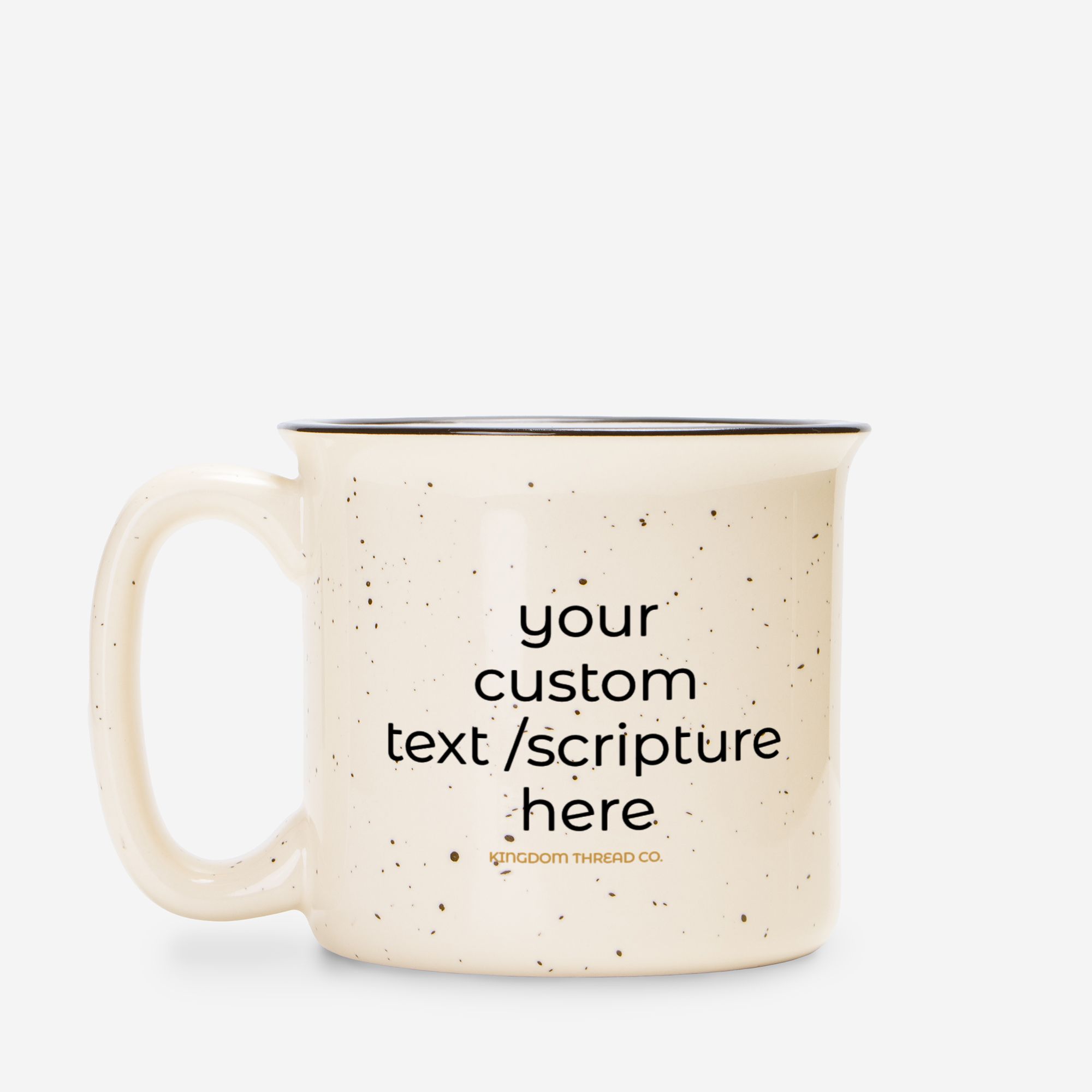 In the Morning - Ceramic Camp Mug Speckled Cream 13oz - Image 4