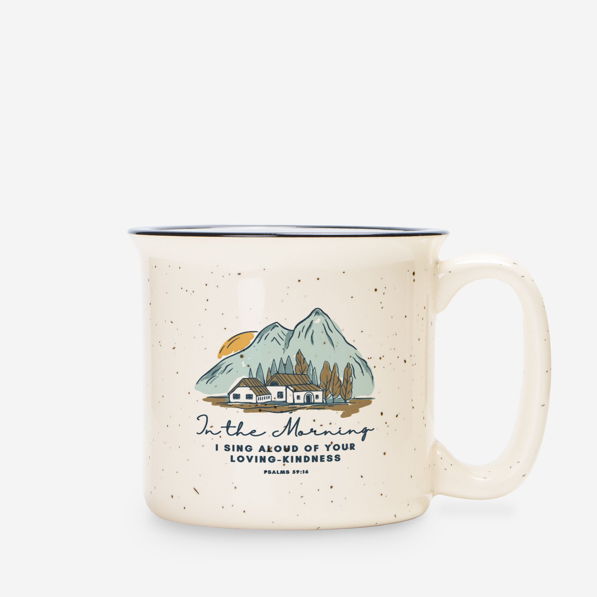 In the Morning - Ceramic Camp Mug Speckled Cream 13oz - Image 3