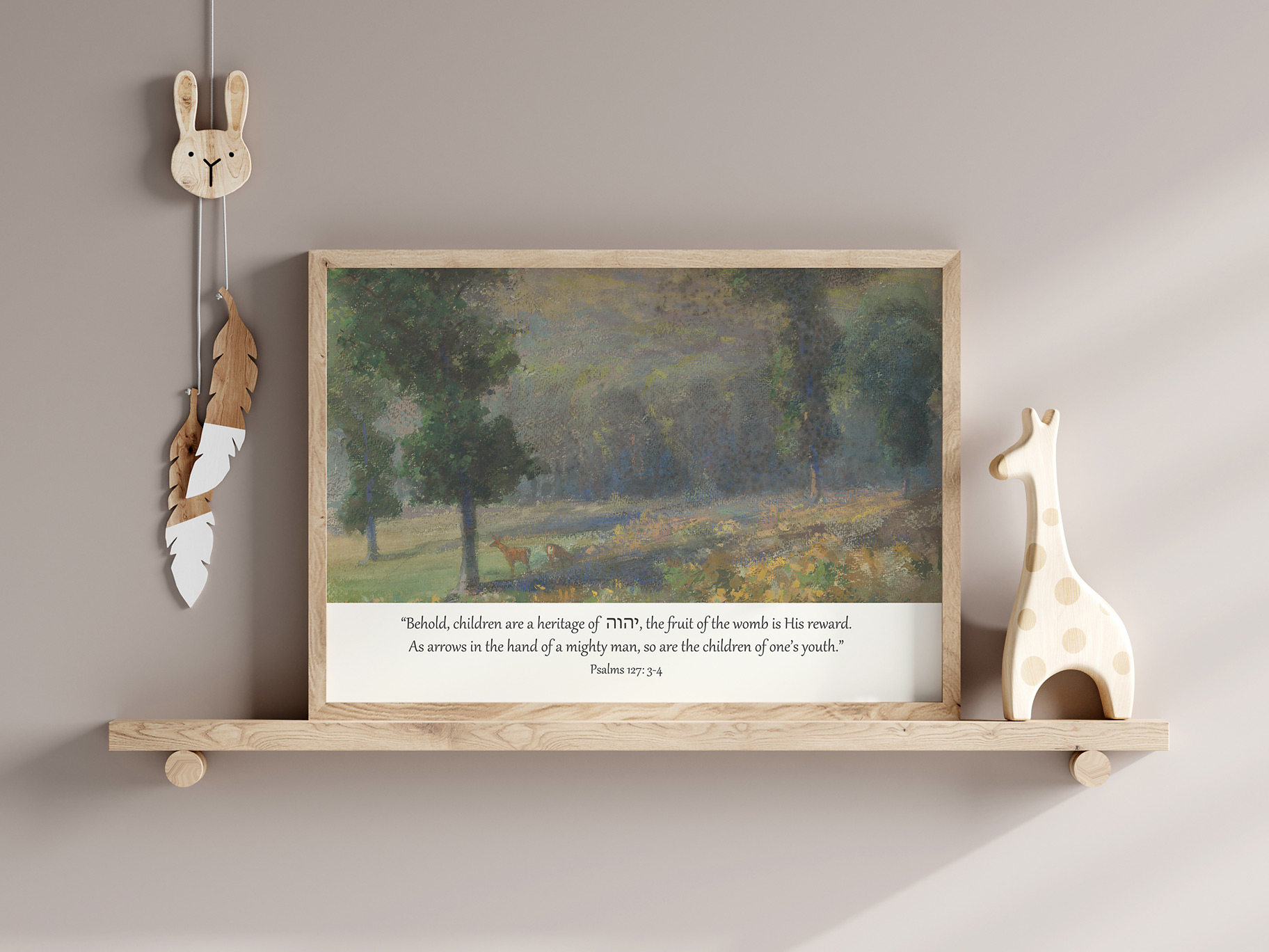 Children Are a Heritage — Psalm 127 Scripture Nursery Art Featuring the Sacred Name - Image 2